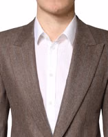 Brown Stripes Single Breasted Blazer 1