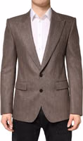 Brown Stripes Single Breasted Blazer 3