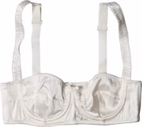 White Silk Satin Underwire Bra Semi Pad Underwear 1