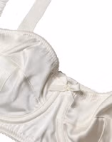 White Silk Satin Underwire Bra Semi Pad Underwear 2