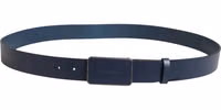 Blue Leather Logo Metal Buckle Men Belt 2