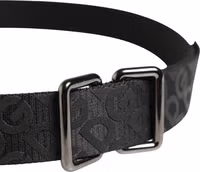 Black Logo Monogram Silver Metal Buckle Belt 3