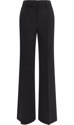 Black Wool Flared Pants