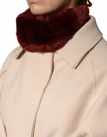 Red Lamb Fur Collar Women Neck Wrap 50cm x 8cm Scarf 2