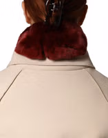 Red Lamb Fur Collar Women Neck Wrap 50cm x 8cm Scarf 3