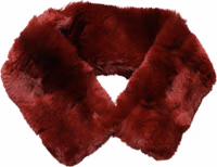 Red Lamb Fur Collar Women Neck Wrap 50cm x 8cm Scarf 5