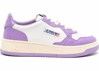 Purple Leather Low Top Sneakers