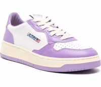 Purple Leather Low Top Sneakers 2
