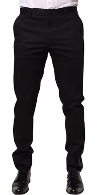 Black Cotton Skinny Men Dress Trouser Pants
