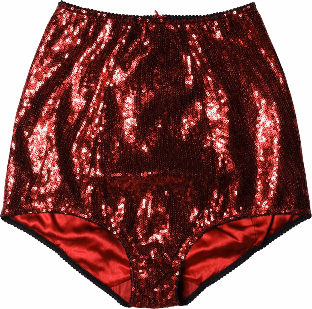 Red Sequin Embellished High Waist Girdle Underwear