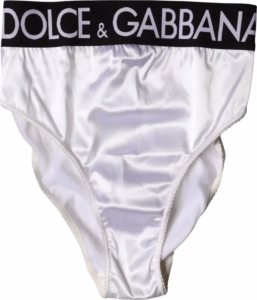 White Logo Brief High Waist Panty Underwear