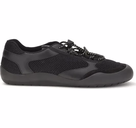 Black Polyester Athletic Sneakers