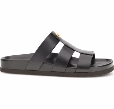 Black Calf Leather Bos Taurus Sandals