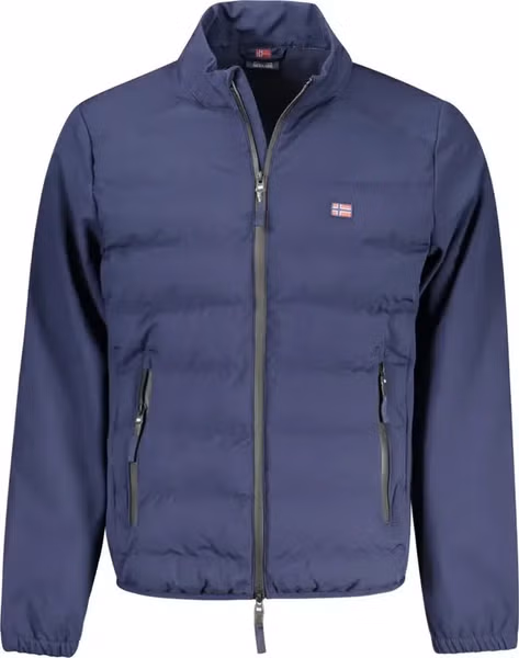 Blue Polyester Men's Jacket