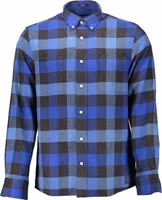 Blue Cotton Men's Shirt 1