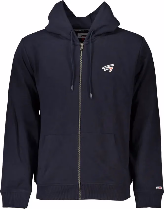 Blue Cotton Men's Hooded Sweatshirt