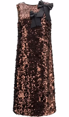 Brown Recycled Polyester Cocktail Dress