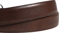 Men Brown Classic Leather Metal Buckle Belt 4