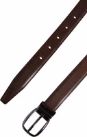 Men Brown Classic Leather Metal Buckle Belt 5
