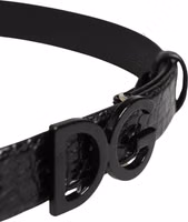 Men Black Exotic Leather Logo Buckle Belt 3