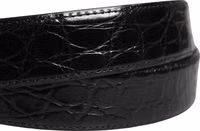 Men Black Exotic Leather Logo Buckle Belt 4