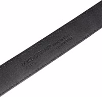 Men Black Exotic Leather Logo Buckle Belt 5