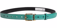 Men Green Classic Leather Metal Buckle Belt 2