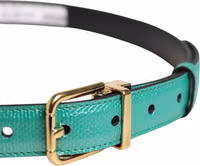 Men Green Classic Leather Metal Buckle Belt 3