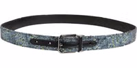 Men Multicolor Sequin Silver Metal Buckle Belt 2