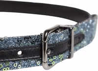 Men Multicolor Sequin Silver Metal Buckle Belt 3