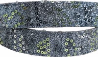 Men Multicolor Sequin Silver Metal Buckle Belt 5