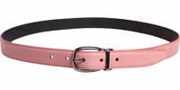 Men Pink Classic Leather Metal Buckle Belt 2