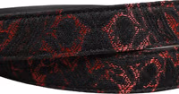 Black Red Polyester Silver Metal Buckle Belt 4