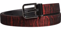 Men Red Jacquard Acetate Metal Buckle Belt 1
