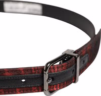 Men Red Jacquard Acetate Metal Buckle Belt 3