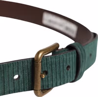 Men Green Velvet Leather Metal Buckle Belt 3