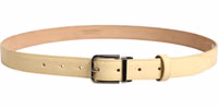 Men Yellow Classic Leather Metal Buckle Belt 2