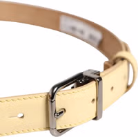 Men Yellow Classic Leather Metal Buckle Belt 3