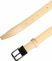 Men Yellow Classic Leather Metal Buckle Belt 5