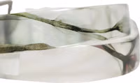 Men White Floral PVC Silver Metal Buckle Belt 4