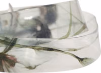 Men White Floral PVC Silver Metal Buckle Belt 4
