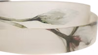 Men White Floral PVC Silver Metal Buckle Belt 4