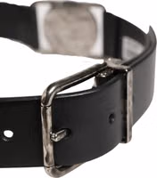Men Black Classic Leather Metal Buckle Belt 3