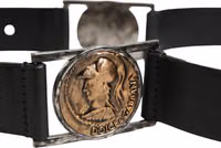 Men Black Classic Leather Metal Buckle Belt 5