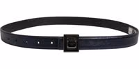 Men Black Classic Leather Square Buckle Belt 2