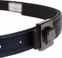 Men Black Classic Leather Square Buckle Belt 3
