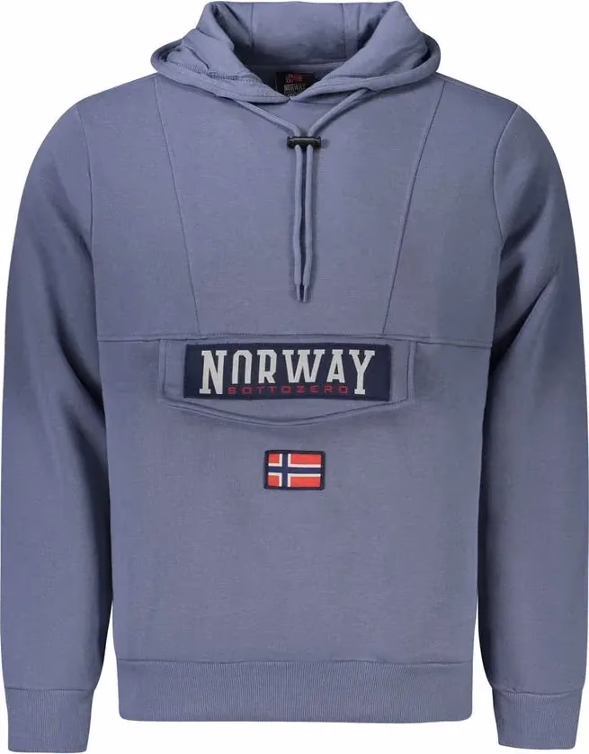 Blue Cotton Men's Hooded Sweater