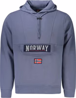 Blue Cotton Men's Hooded Sweater 1