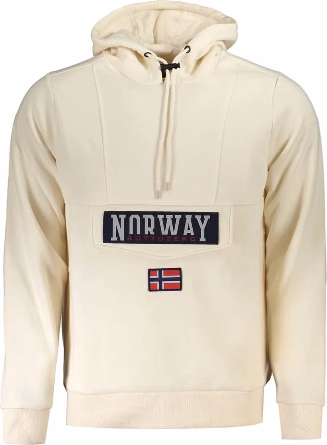 Beige Cotton Men's Sweatshirt Hoodie