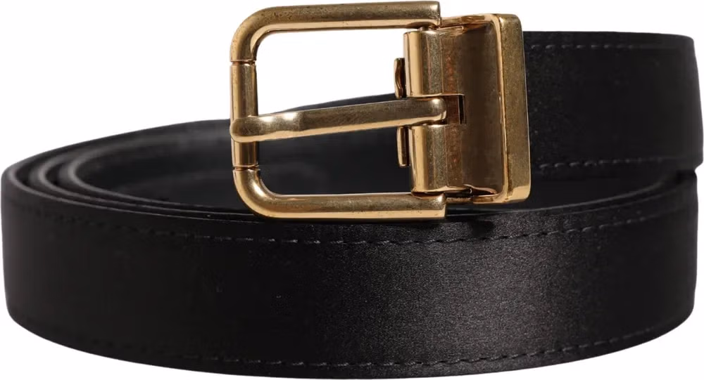 Men Black Classic Viscose Metal Buckle Belt
